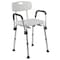 Flash Furniture 14-1/2" L, Rubber, Aluminum, White Adjustable Bath Chair DC-HY3520L-WH-GG - alternate 8
